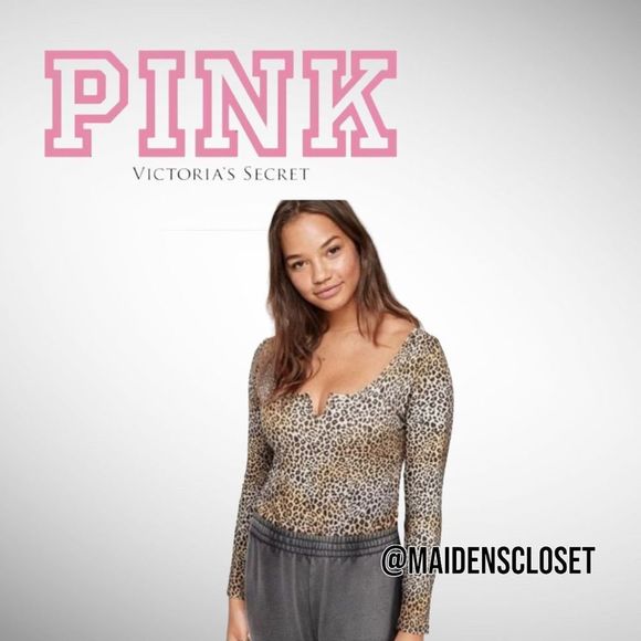 Victoria Secret PINK Leopard Print Bodysuit - Picture 1 of 14